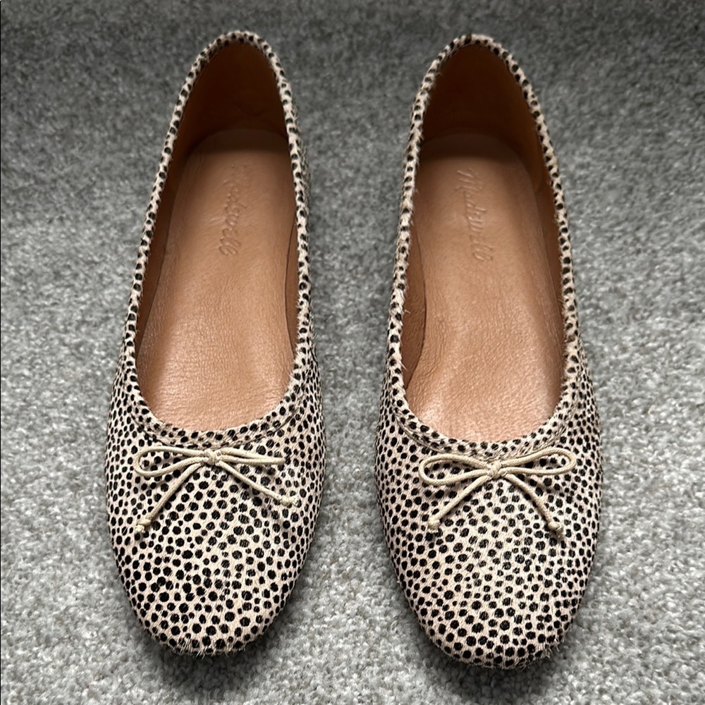 Madewell Calf Hair Dark Dot Ballet Flats (7.5)